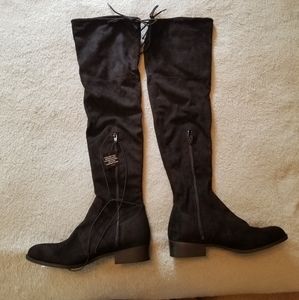 Thigh high black boots